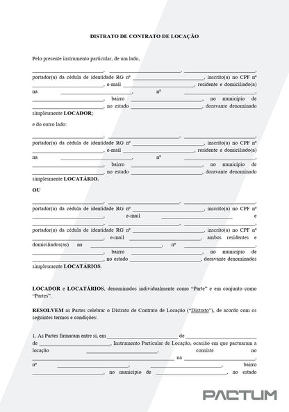 CONTRATO DE LOCAÇÃO - ASSINATURA