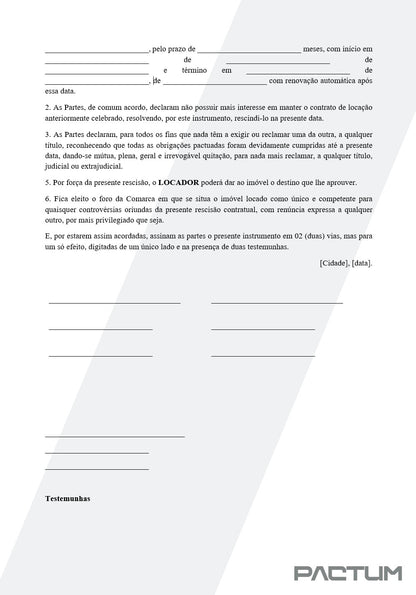 CONTRATO DE LOCAÇÃO - ASSINATURA