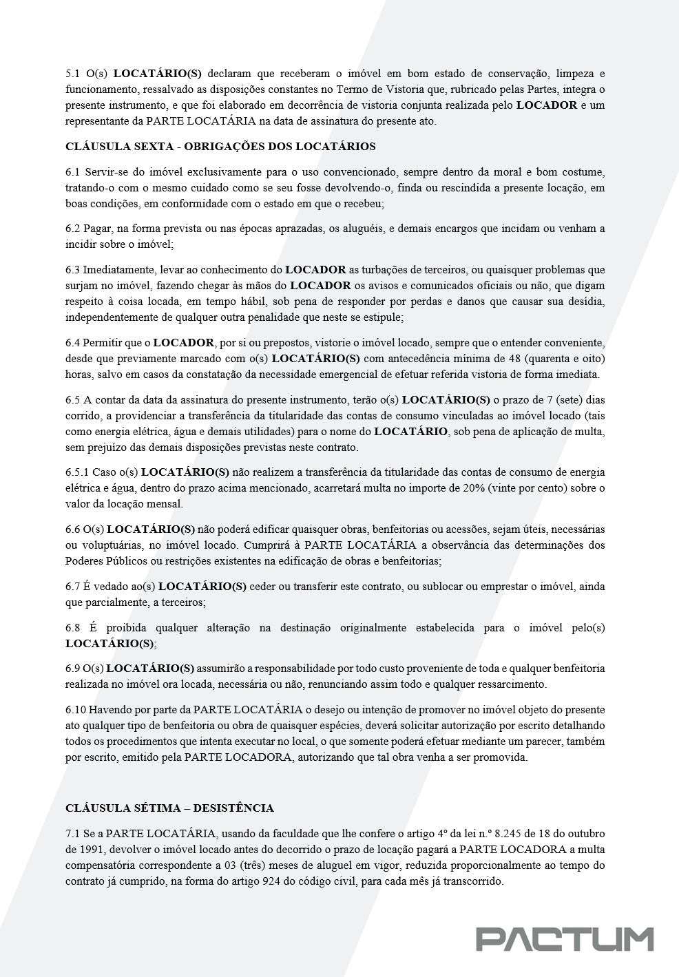 CONTRATO DE LOCAÇÃO DE IMÓVEL - ASSINATURA