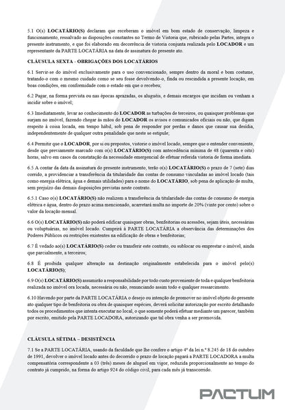 CONTRATO DE LOCAÇÃO DE IMÓVEL - ASSINATURA