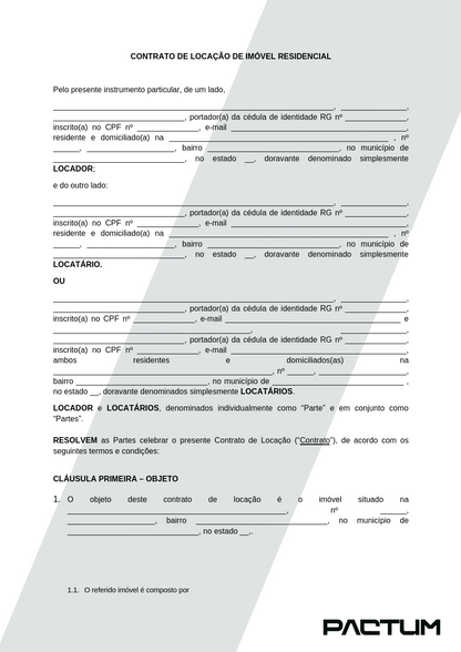 CONTRATO DE LOCAÇÃO DE IMÓVEL - DOWNLOAD