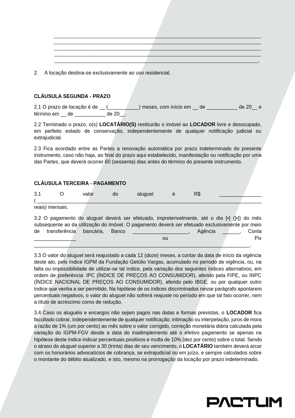 CONTRATO DE LOCAÇÃO DE IMÓVEL - DOWNLOAD