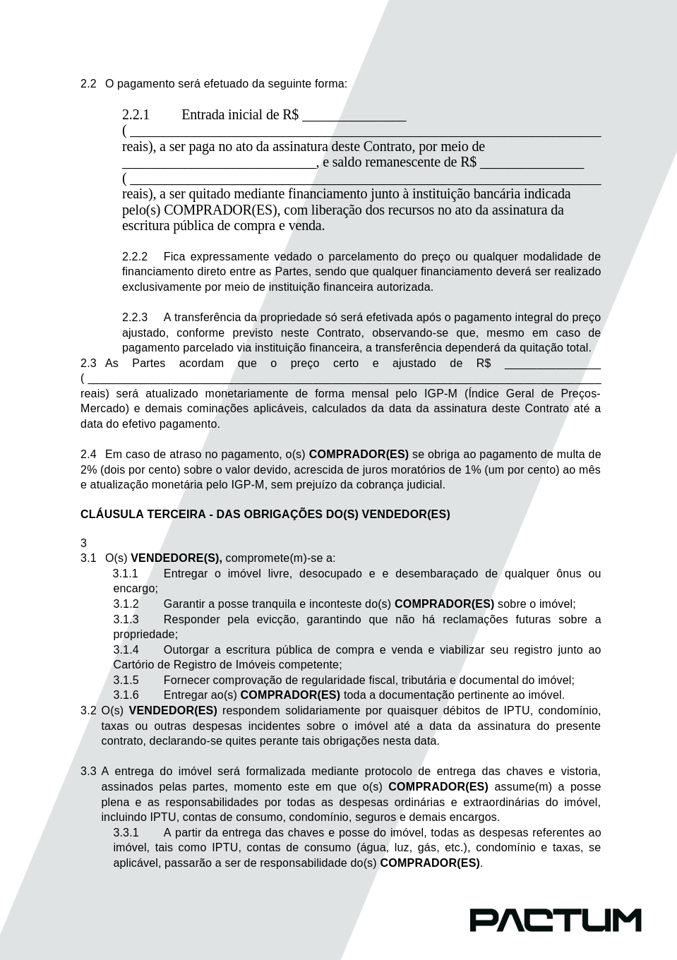 CONTRATO DE COMPRA E VENDA PARCELADO - ASSINATURA