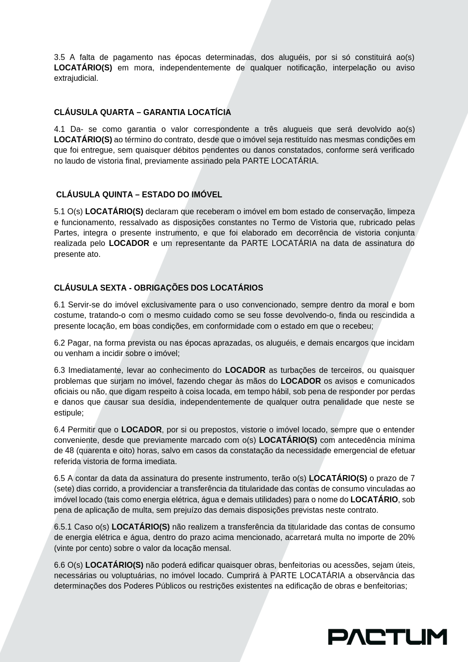 CONTRATO DE LOCAÇÃO DE IMÓVEL - ASSINATURA