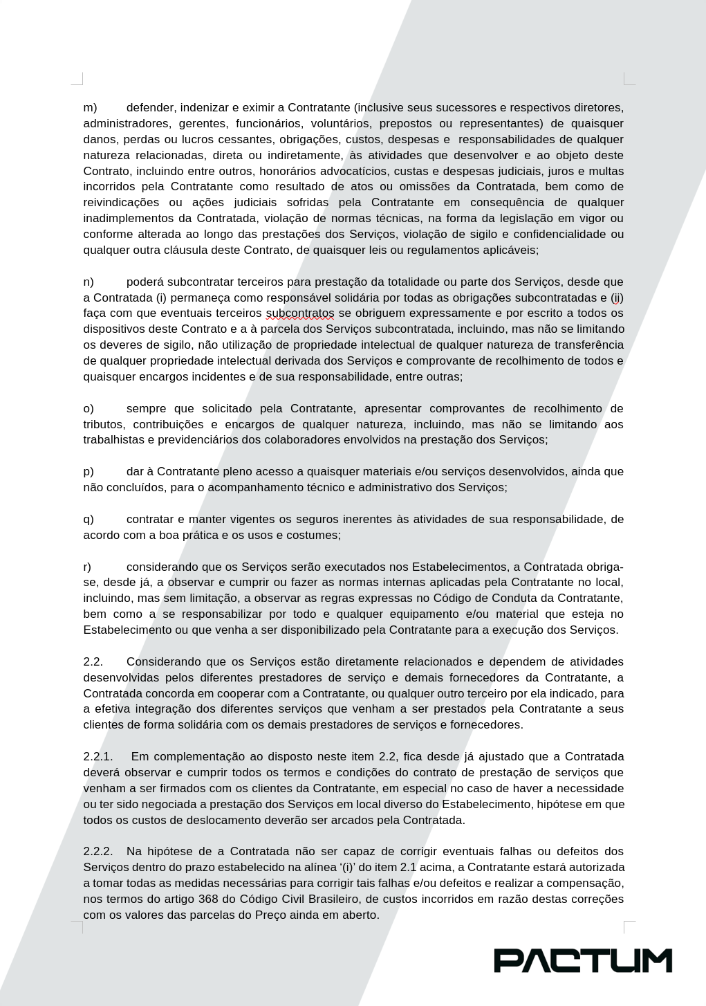 CONTRATO DE PRESTAÇÃO DE SERVIÇO - ASSINATURA