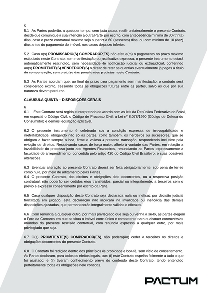 CONTRATO DE PROMESSA DE COMPRA E VENDA E CESSÃO DE DIREITO - ASSINATURA
