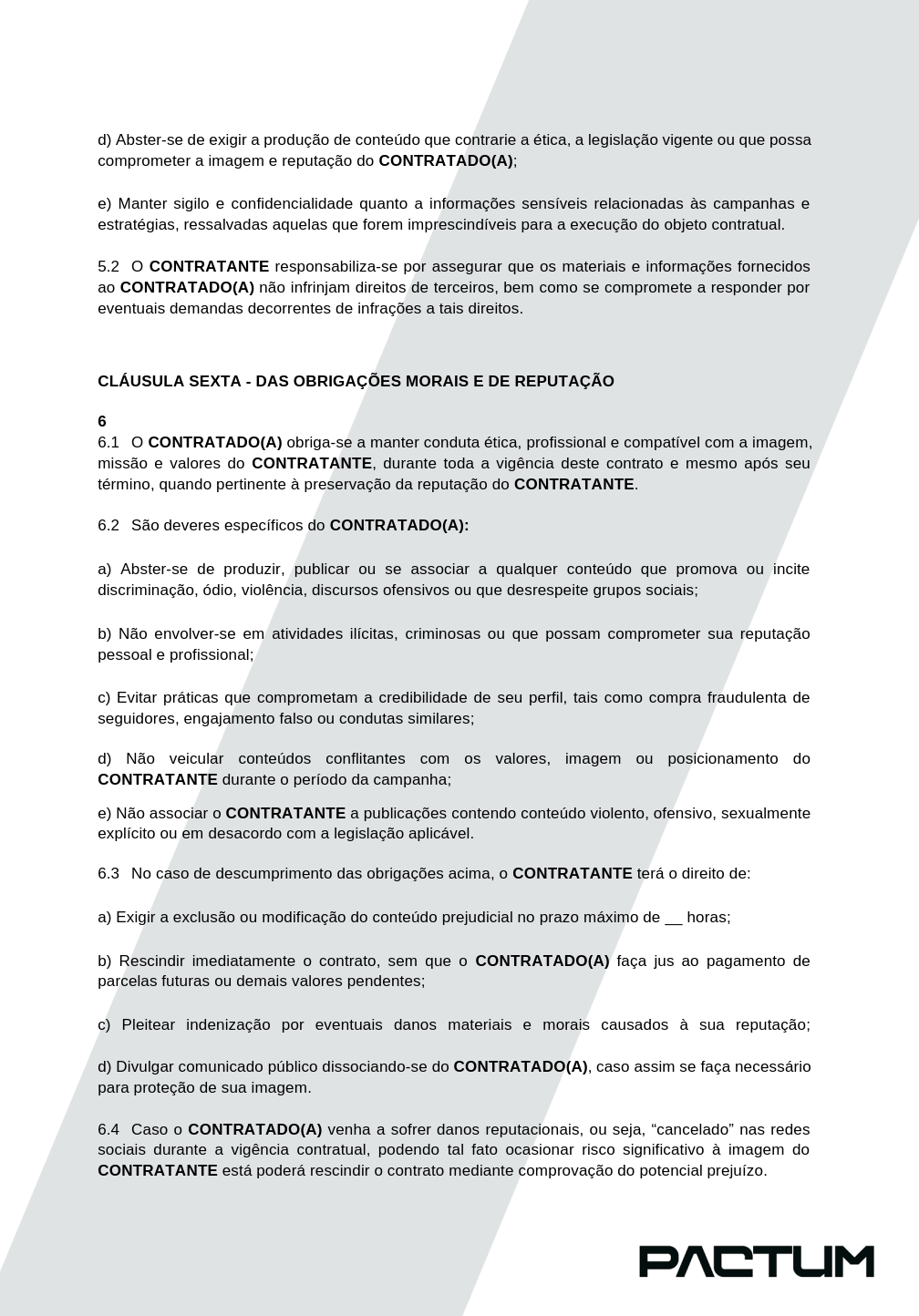 CONTRATO DE PARCERIA COM INFLUENCIADOR - ASSINATURA