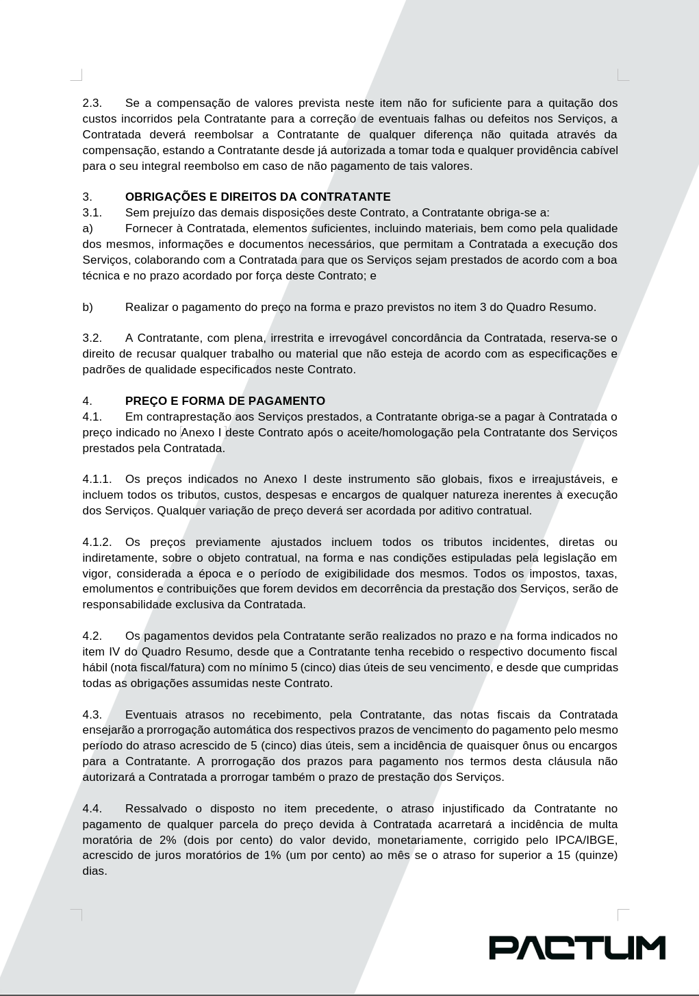 CONTRATO DE PRESTAÇÃO DE SERVIÇO - ASSINATURA
