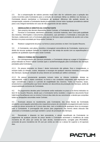 CONTRATO DE PRESTAÇÃO DE SERVIÇO - ASSINATURA