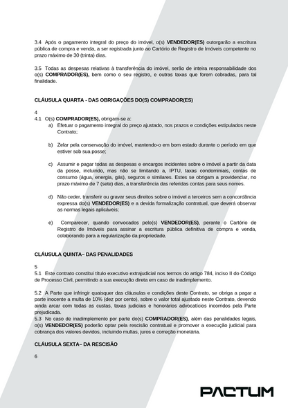 CONTRATO DE COMPRA E VENDA A VISTA - ASSINATURA