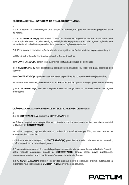 CONTRATO DE PARCERIA COM INFLUENCIADOR - ASSINATURA