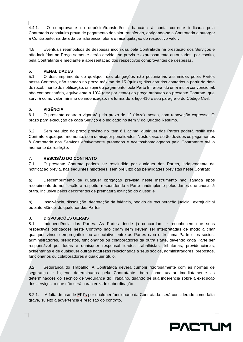 CONTRATO DE PRESTAÇÃO DE SERVIÇO - ASSINATURA