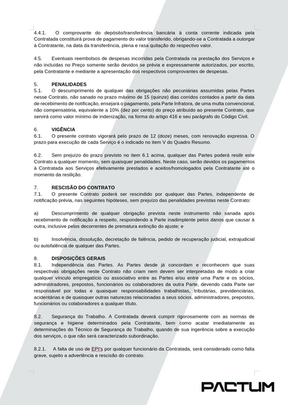 CONTRATO DE PRESTAÇÃO DE SERVIÇO - ASSINATURA
