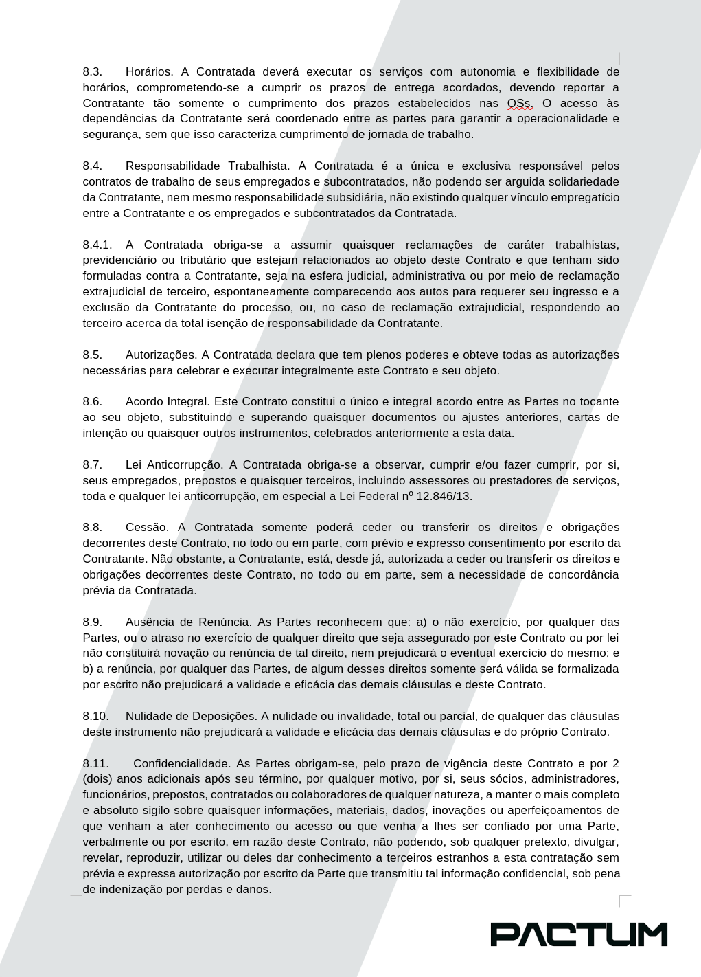 CONTRATO DE PRESTAÇÃO DE SERVIÇO - ASSINATURA