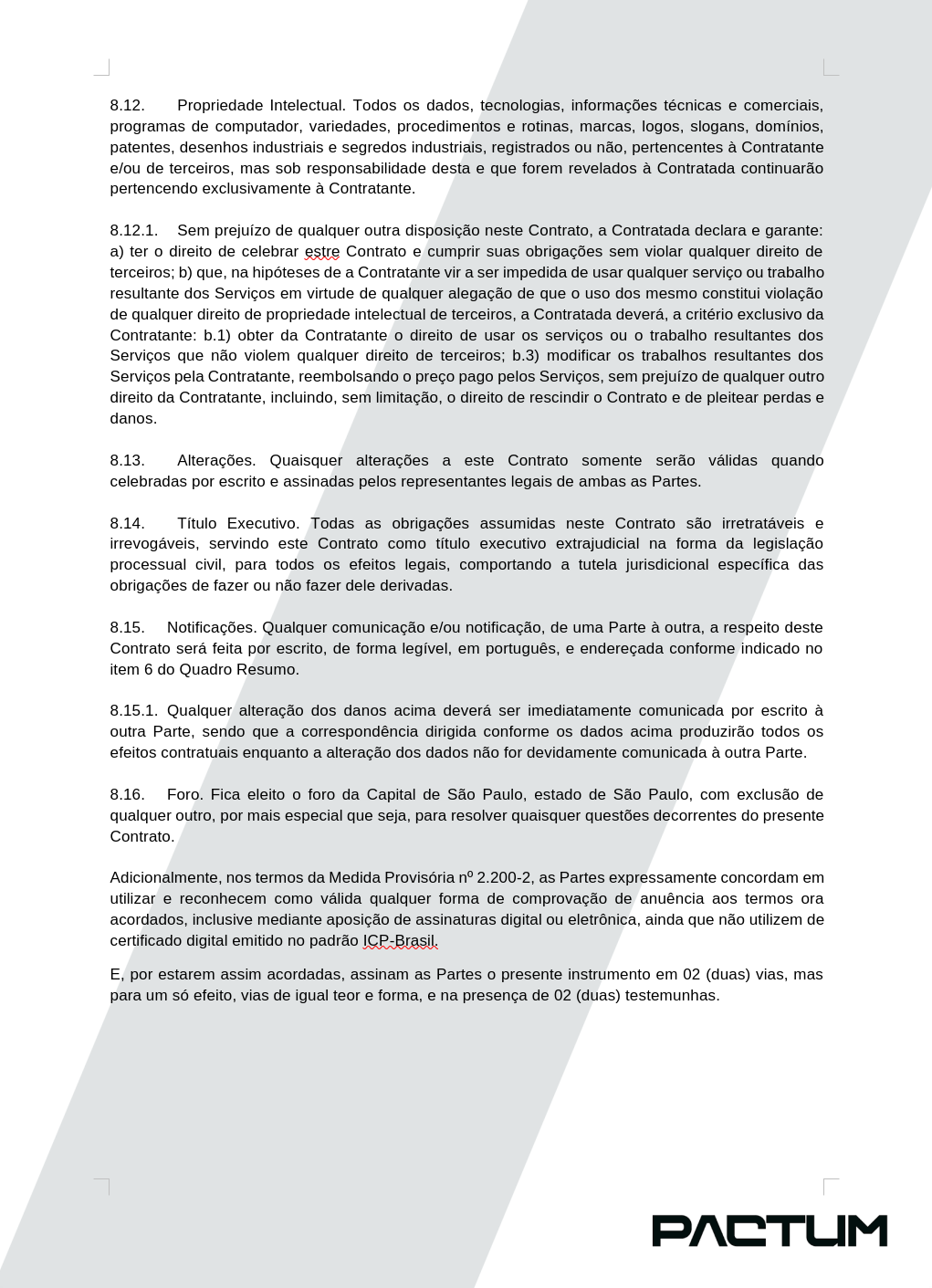 CONTRATO DE PRESTAÇÃO DE SERVIÇO - ASSINATURA