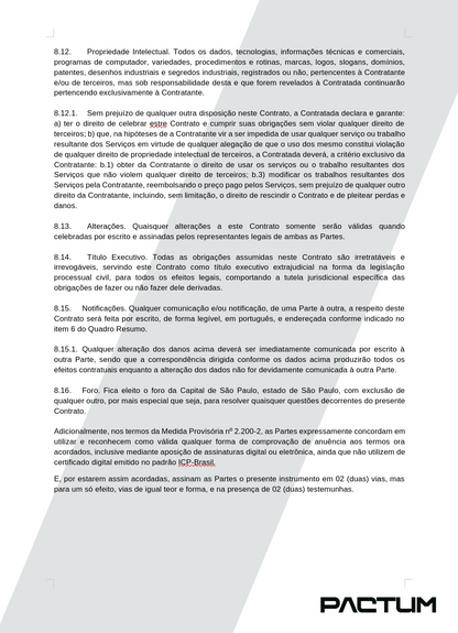 CONTRATO DE PRESTAÇÃO DE SERVIÇO - ASSINATURA